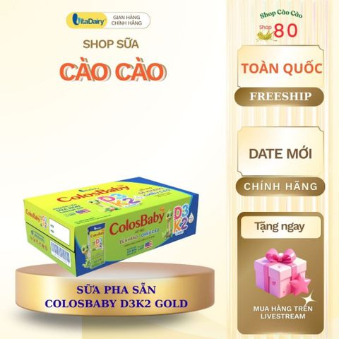 Sữa Dinh Dưỡng Colosbaby D3K2 Gold Thùng 24 Hộp - Tăng Chiều Cao, Khỏe Mạnh Xương Răng, Dành Cho Bé Trên 1 Tuổi