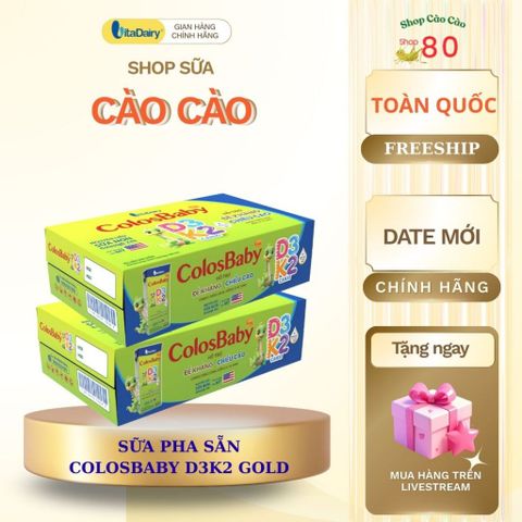 Sữa Dinh Dưỡng Colosbaby D3K2 Gold Thùng 24 Hộp - Tăng Chiều Cao, Khỏe Mạnh Xương Răng, Dành Cho Bé Trên 1 Tuổi