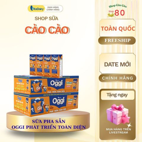 Sữa pha sẵn Oggi Gold cho trẻ - Giải pháp dinh dưỡng cao năng lượng, hỗ trợ tăng cân và phát triển chiều cao, trí não - Thùng 48 hộp 110ml/180ml