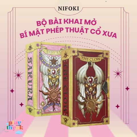 Bộ Bài The Clow Sakura Size Gốc - 52 Lá Bài Chất Liệu Giấy Cứng Thiết Kế Sắc Nét, Màu Sắc Tươi Sáng, Dành Cho Người Mới Bắt Đầu