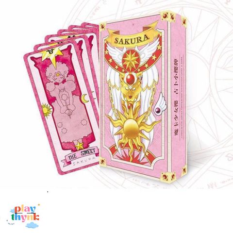 Bộ Bài The Clow Sakura Size Gốc - 52 Lá Bài Chất Liệu Giấy Cứng Thiết Kế Sắc Nét, Màu Sắc Tươi Sáng, Dành Cho Người Mới Bắt Đầu