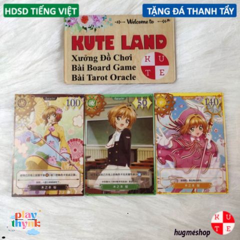 Thẻ Tarot Clow Cardcaptor Sakura 56 Lá Bài + Đá Thanh Tẩy & Hướng Dẫn Tiếng Việt - Quà Tặng Fan Anime Chính Hãng