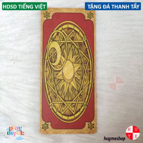 Thẻ Tarot Clow Cardcaptor Sakura 56 Lá Bài + Đá Thanh Tẩy & Hướng Dẫn Tiếng Việt - Quà Tặng Fan Anime Chính Hãng