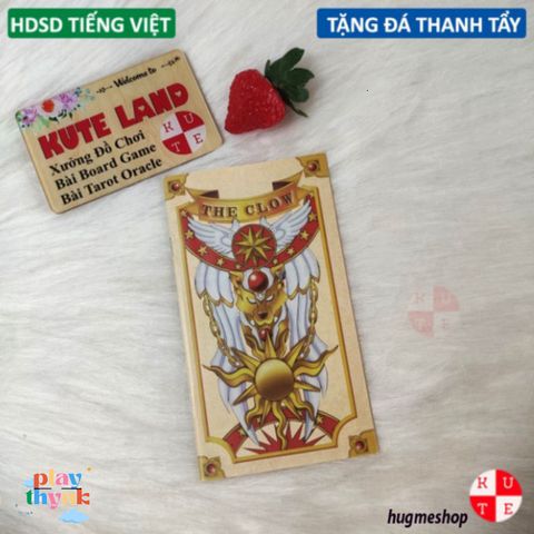 Thẻ Tarot Clow Cardcaptor Sakura 56 Lá Bài + Đá Thanh Tẩy & Hướng Dẫn Tiếng Việt - Quà Tặng Fan Anime Chính Hãng