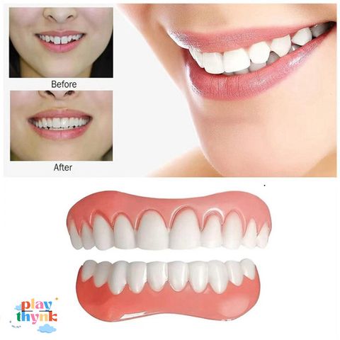 Bộ Răng Giả Silicone Tự Nhiên Cho Nữ - Răng Thực Tế Chăm Sóc Nụ Cười Tự Tin, Dễ Dàng Lắp Đặt