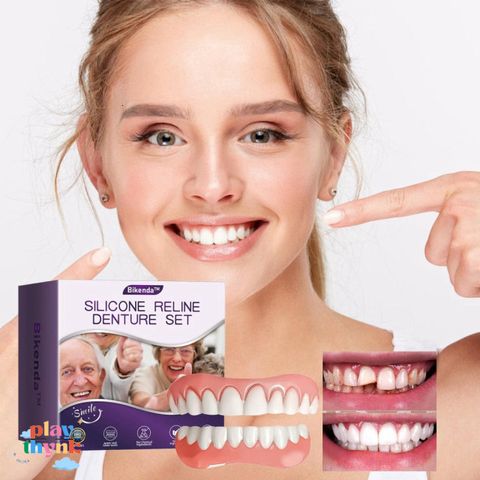 Bộ Răng Giả Silicone Tự Nhiên Cho Nữ - Răng Thực Tế Chăm Sóc Nụ Cười Tự Tin, Dễ Dàng Lắp Đặt