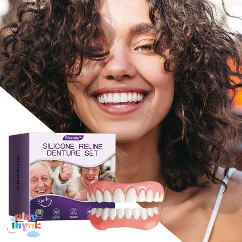 Bộ Răng Giả Silicone Tự Nhiên Cho Nữ - Răng Thực Tế Chăm Sóc Nụ Cười Tự Tin, Dễ Dàng Lắp Đặt