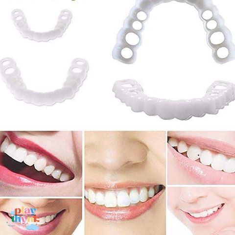 Bọc Răng Giả Silicone Trắng Sáng - Trang Điểm Nụ Cười Đẹp, Bộ Phụ Kiện Chăm Sóc Răng Miệng Cho Người Lớn
