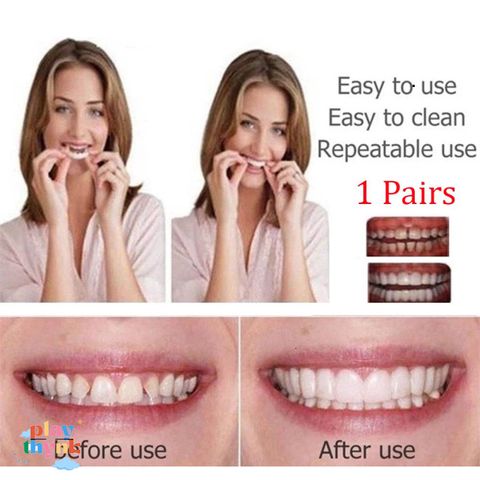 Bọc Răng Giả Silicone Trắng Sáng - Trang Điểm Nụ Cười Đẹp, Bộ Phụ Kiện Chăm Sóc Răng Miệng Cho Người Lớn