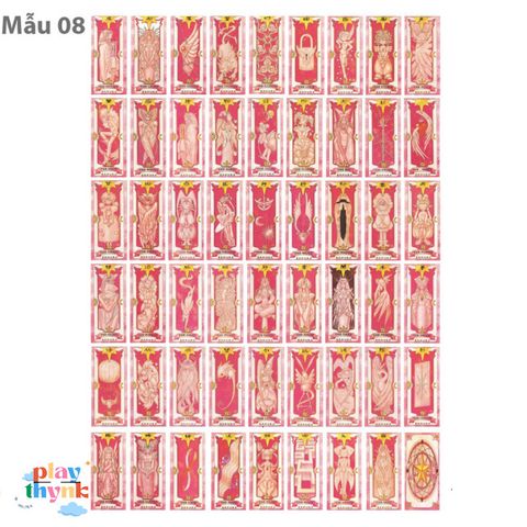 Áo Thun Trẻ Em Màu Hồng Chibi Clow - Bộ 54 Sticker Anime Card Captor Sakura Siêu Dễ Thương, Trang Trí Thú Vị