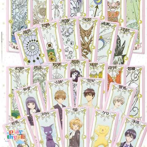 Bài Tarot Clow Card Kimono Sakura Màu Xanh Đặc Biệt 29 Lá - Đồ Chơi Giải Trí Hài Hước Cho Trẻ Em