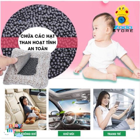 Lõi Than Hoạt Tính Khử Mùi Ô Tô - Thiết Kế Đáng Yêu Trang Trí Táp Lô Và Bàn Làm Việc, Không Khí Trong Lành Cho Gia Đình
