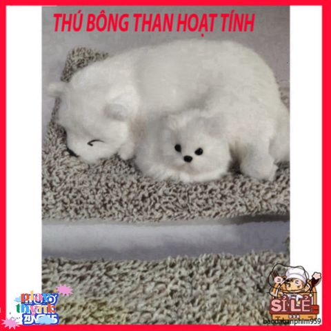 Thú Bông Khử Mùi Chó Trắng Than Hoạt Tính - Phụ Kiện Đáng Yêu Trang Trí Ô Tô và Không Gian Sống Trong Lành
