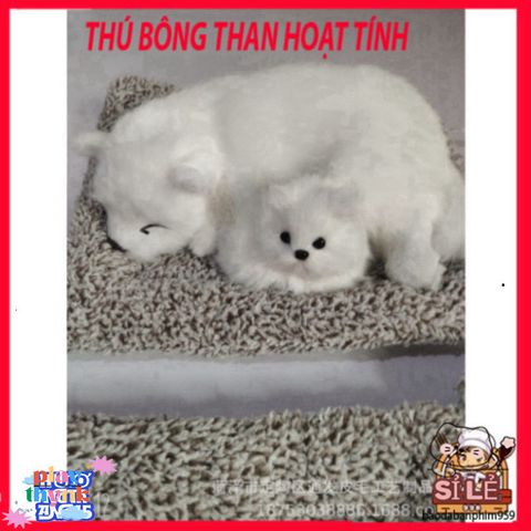 Thú Bông Khử Mùi Chó Trắng Than Hoạt Tính - Phụ Kiện Đáng Yêu Trang Trí Ô Tô và Không Gian Sống Trong Lành