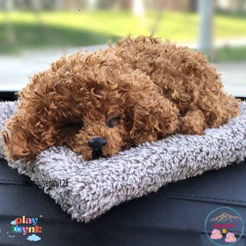 Gấu Bông Chó Poodle Xù Nâu Lõi Than Hoạt Tính Khử Mùi Xe Hơi - Trang Trí Đáng Yêu và Hút Ẩm cho Ô Tô