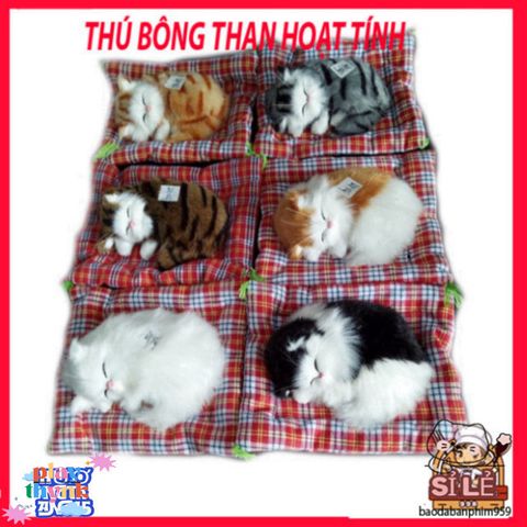 Thú Bông Ô Tô Hình Chó Mèo - Khử Mùi & Lọc Không Khí An Toàn Bằng Than Hoạt Tính - Phụ Kiện Trang Trí Xe Hơi Dễ Thương