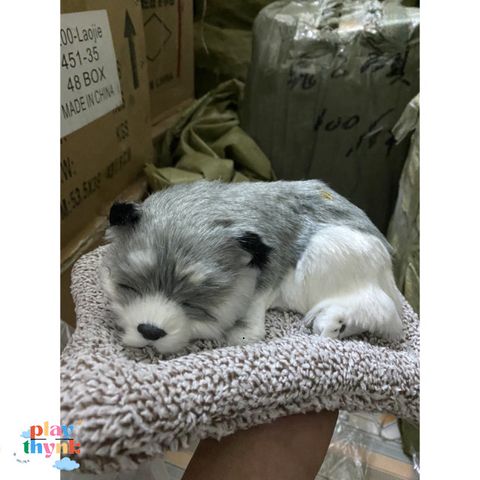 Gấu Bông Cún Xám Đơn Than Hoạt Tính - Phụ Kiện Trang Trí Ô Tô Khử Mùi và Lọc Không Khí 99% Giống Thật