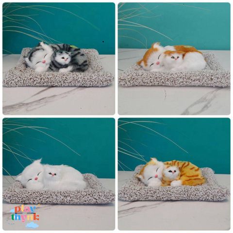 Mô Hình Chó Mèo Bông To Khử Mùi Xe Hơi - Gấu Bông Than Hoạt Tính Trang Trí Taplo Nội Thất Ô Tô 28x20cm