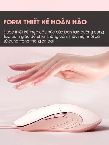 Chuột Gaming Có Dây BAK B8 - Chuột Im Lặng 6 Nút 8800 DPI Cho Game Thủ Nữ, Thiết Kế Đẹp Màu Sắc Tươi Tắn