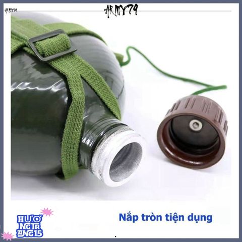 Bình Nhôm Xanh Cổ Điển 1,2L Thể Thao - Bền Bỉ, An Toàn & Dễ Mang Theo Với Dây Đeo Tiện Lợi Cho Dân Phượt