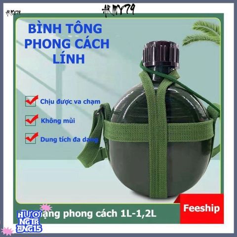 Bình Nhôm Xanh Cổ Điển 1,2L Thể Thao - Bền Bỉ, An Toàn & Dễ Mang Theo Với Dây Đeo Tiện Lợi Cho Dân Phượt