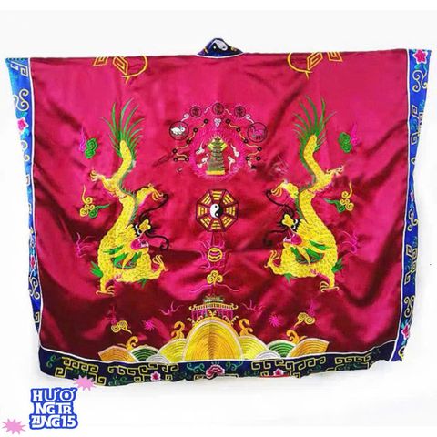 Bộ trang phục pháp sư bát quái - Áo choàng lụa đạo sĩ tinh xảo, hình mặt trời mặt trăng, cosplay Đạo giáo độc đáo