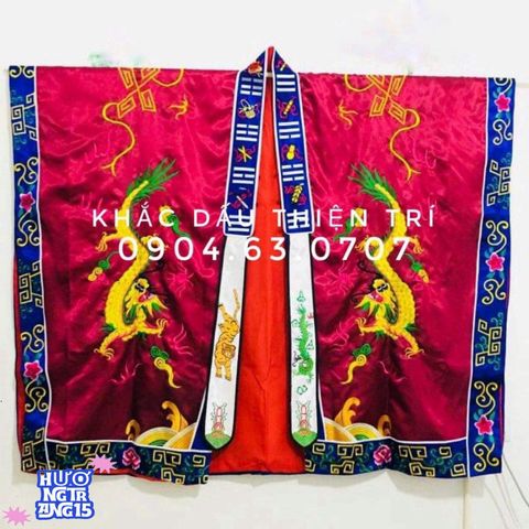 Bộ trang phục pháp sư bát quái - Áo choàng lụa đạo sĩ tinh xảo, hình mặt trời mặt trăng, cosplay Đạo giáo độc đáo