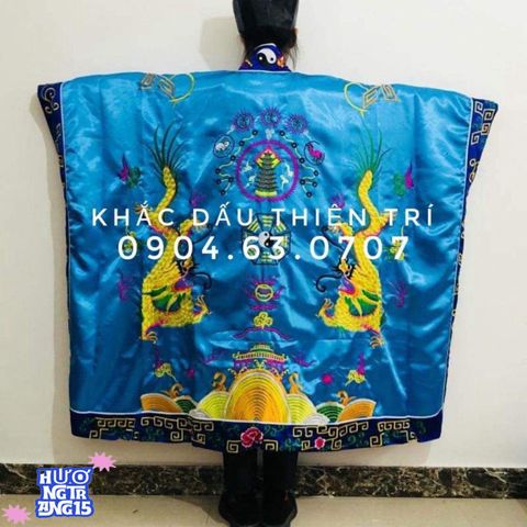 Bộ trang phục pháp sư bát quái - Áo choàng lụa đạo sĩ tinh xảo, hình mặt trời mặt trăng, cosplay Đạo giáo độc đáo