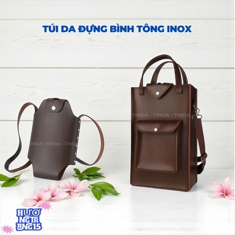 Túi Da Cao Cấp Đựng Bình Nước 5L - Thiết Kế Thời Trang, Dây Đeo Tùy Chỉnh, Phụ Kiện Du Lịch Tiện Dụng cho Nam
