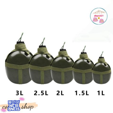 Bình Tông Nhôm Cổ Điển 1L-3L - Bình Bi Đông Duy Nhất Cho Nước và Rượu Trong Chuyến Phiêu Lưu Ngoài Trời