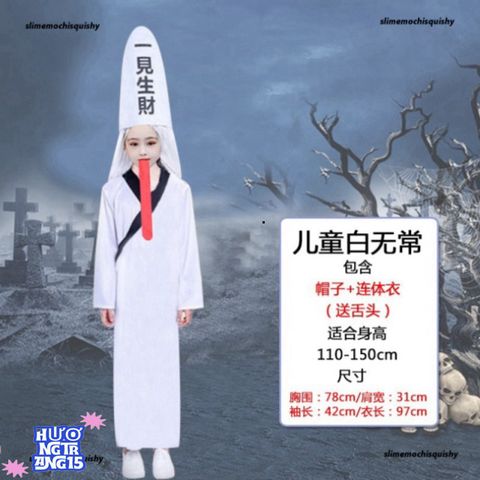 Bộ Trang Phục Halloween Tóc Trắng Xõa - Áo Choàng Thầy Pháp Ma Quái Cho Tiệc Hóa Trang và Cosplay