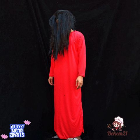 Bộ Trang Phục Cương Thi Áo Nhung Đỏ và Tóc Giả Huyền Bí - Trang Phục Halloween Đẹp Mê Ly cho Tiệc Tùng và Cosplay