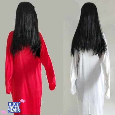 Bộ Trang Phục Cương Thi Nhung Đỏ Kèm Tóc Giả - Thời Trang Halloween Ma Mị và Hấp Dẫn cho Tiệc Hóa Trang