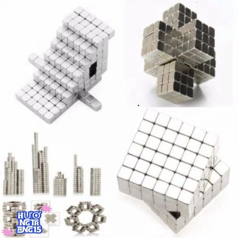 Bucky Cubes - Bộ Nam Châm 216 Viên 5mm Hình Vuông Màu Bạc Trong Hộp Nhôm Sang Trọng - Đồ Chơi Xếp Hình Sáng Tạo và Giải Tỏa Căng Thẳng
