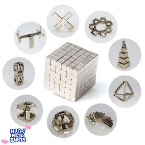 Bucky Cubes - Bộ Nam Châm 216 Viên 5mm Hình Vuông Màu Bạc Trong Hộp Nhôm Sang Trọng - Đồ Chơi Xếp Hình Sáng Tạo và Giải Tỏa Căng Thẳng