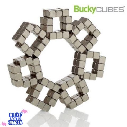 Bucky Cubes - Bộ Nam Châm 216 Viên 5mm Hình Vuông Màu Bạc Trong Hộp Nhôm Sang Trọng - Đồ Chơi Xếp Hình Sáng Tạo và Giải Tỏa Căng Thẳng