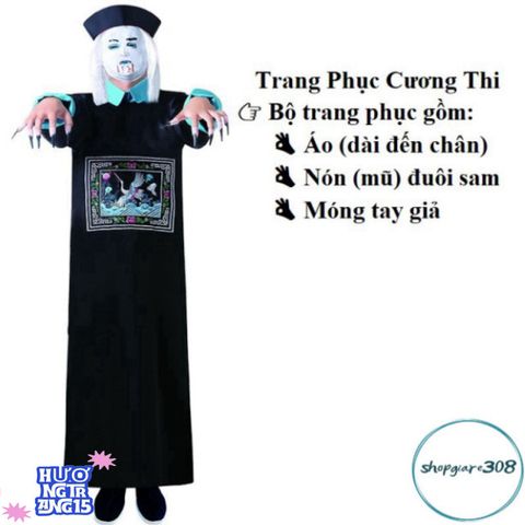 Bộ đồ hóa trang Halloween Cương Thi Ma Quái - Trang phục Diêm Vương & Pháp Sư cho người lớn - Đồ hóa trang độc đáo ấn tượng!