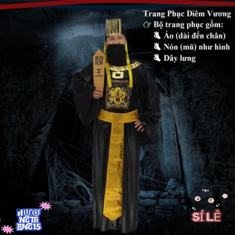 Bộ Đồ Hóa Trang Halloween Cương Thi Hắc Bạch và Pháp Sư Địa Ngục - Trang Phục Cho Người Lớn - Cosplay Thú Vị và Độc Đáo