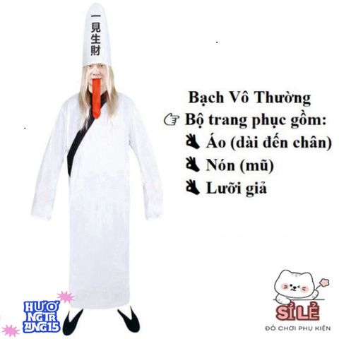 Bộ Đồ Hóa Trang Halloween Cương Thi Hắc Bạch và Pháp Sư Địa Ngục - Trang Phục Cho Người Lớn - Cosplay Thú Vị và Độc Đáo
