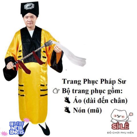 Bộ Đồ Hóa Trang Halloween Cương Thi Hắc Bạch và Pháp Sư Địa Ngục - Trang Phục Cho Người Lớn - Cosplay Thú Vị và Độc Đáo