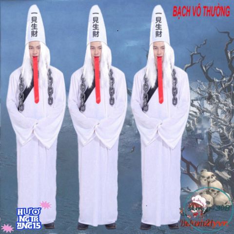 Bộ Trang Phục Halloween Hắc Bạch Vô Thường và Diêm Vương Dành Cho Người Lớn - Thời Trang Hóa Trang Ma Quái, Độc Đáo và Hấp Dẫn