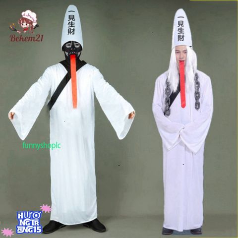 Bộ Trang Phục Halloween Cương Thi Hắc Bạch Đầy Ma Mị Dành Cho Người Lớn - Cosplay Diêm Vương, Pháp Sư, Hắc Bạch Vô Thường, Đồ Hóa Trang ấn Tượng