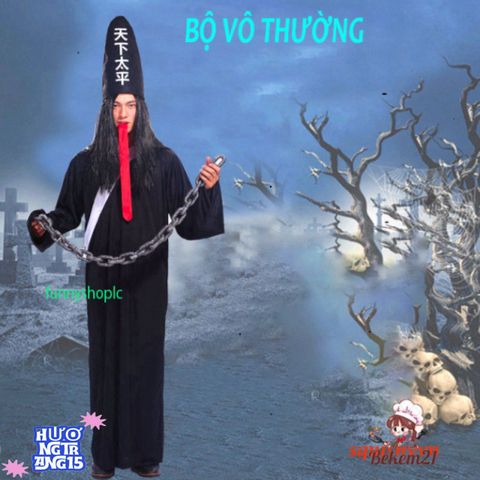 Bộ Trang Phục Halloween Cương Thi Hắc Bạch Đầy Ma Mị Dành Cho Người Lớn - Cosplay Diêm Vương, Pháp Sư, Hắc Bạch Vô Thường, Đồ Hóa Trang ấn Tượng