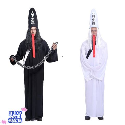 Bộ Trang Phục Halloween Ma Vô Thường Trắng Dành Cho Người Lớn - Huyền Bí và Ấn Tượng Cho Tiệc Hóa Trang
