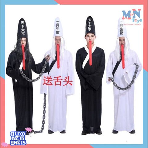 Bộ Trang Phục Halloween Ma Vô Thường Trắng Dành Cho Người Lớn - Huyền Bí và Ấn Tượng Cho Tiệc Hóa Trang