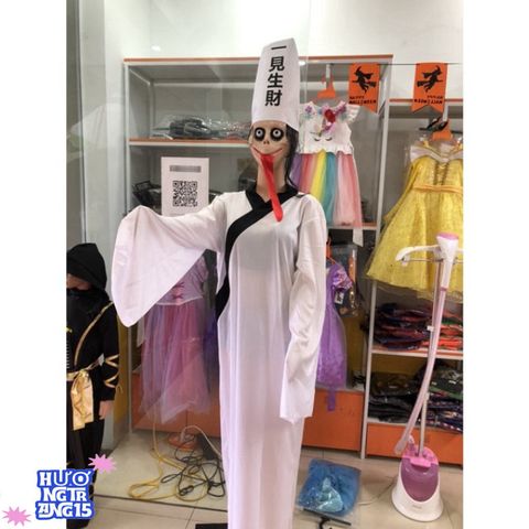 Bộ Trang Phục Halloween Ma Vô Thường Trắng Dành Cho Người Lớn - Huyền Bí và Ấn Tượng Cho Tiệc Hóa Trang