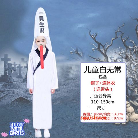 Bộ Trang Phục Halloween Kinh Dị Hắc Bạch - Thần Chết Áo Choàng và Phụ Kiện Ma Quái - Đồ Hóa Trang Cosplay ấn Tượng