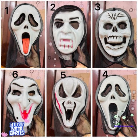 Mặt Nạ Halloween Phù Thủy - Phụ Kiện Thời Trang Ma Quái Dành Cho Tiệc Hóa Trang, Free Size, Tiện Lợi, Độc Đáo