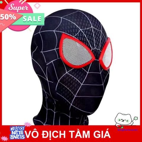Mặt Nạ Spider-Man Đen Đỏ - Phụ Kiện Cosplay Vui Nhộn Cho Người Hâm Mộ Nhện, Đồ Chơi Thú Vị, Silicon Chất Lượng Cao