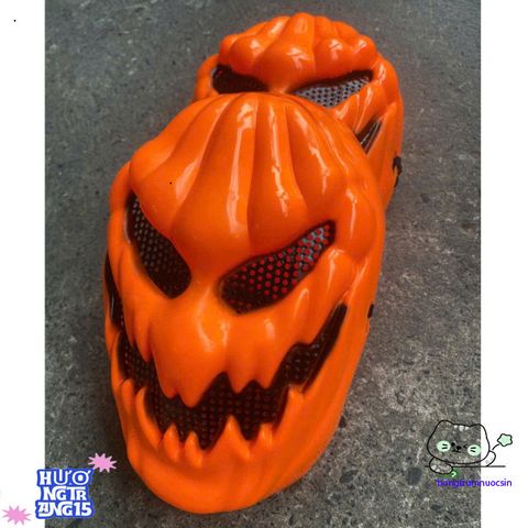 Mặt Nạ Hóa Trang Bí Ngô Halloween Cam Rực Rỡ - Phụ Kiện Trang Trí Đầu Skull An Toàn Cho Lễ Hội